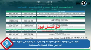 تعرف على مواعيد انطلاق الدراسة والإجازات الرسمية في تقويم 1447 الدراسي بثلاثة فصول بالسعودية